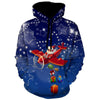 Allover Star Print Santa Clause Christmas Hoodie