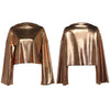 Women Blouse Loose Flare Long Sleeve Top Tee Shiny Clothing