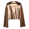 Women Blouse Loose Flare Long Sleeve Top Tee Shiny Clothing