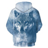 Hooded 3D Wolf Print Pullover Hoodie