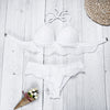 Sexy Halter Neck Padded Spliced Lace Women Bikini Set
