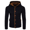 Suede Panel Button Up Elbow Patch Hoodie