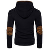 Suede Panel Button Up Elbow Patch Hoodie