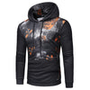 Kangaroo Pocket Rose Print Pullover Hoodie
