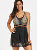 Mesh Printed One Piece Skirted Swimsuit