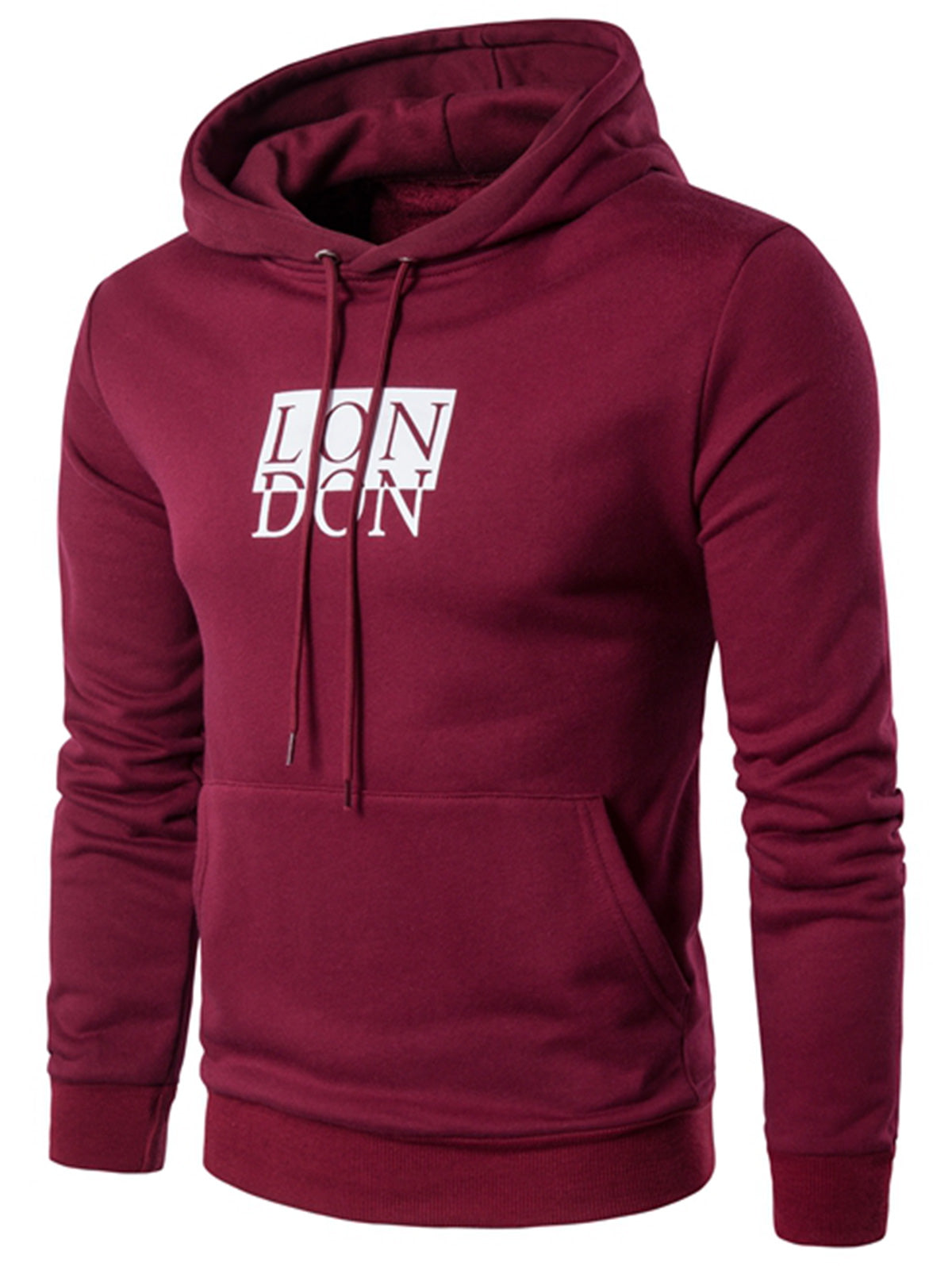 Hooded Drawstring Graphic Print Pullover Hoodie