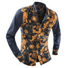 Ornate Print Long Sleeve Button-Down Shirt For Men