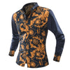 Ornate Print Long Sleeve Button-Down Shirt For Men