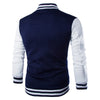 Stand Collar Striped Color Block Baseball Jacket
