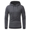 Hooded Drawstring Applique Checked Embossing Hoodie