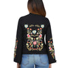 Stylish Stand Collar Long Sleeve Embroidery Women Sweater