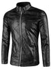 Flap Button Embellished Faux Leather Jacket