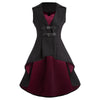 Vintage Color Block High Low Dress
