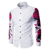 Turndown Collar 3D Flowers Print Shirt