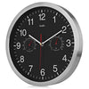 32cm Silent Wall Metal Clock Thermometer Hygrometer