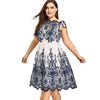 Plus Size Boat Neck Party Dress
