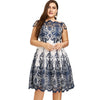Plus Size Boat Neck Party Dress