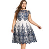 Plus Size Boat Neck Party Dress