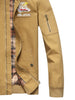 Ribbed Appliques Epaulet Zip Up Bomber Jacket