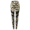 Round Collar Camouflage Spliced Women Crop Top with Pants