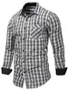 Chest Pocket Long Sleeve Plaid Shirt