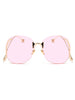 Funny Irregular Temple Embellished Rimless Sunglasses