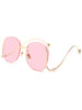 Funny Irregular Temple Embellished Rimless Sunglasses