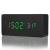 LED Wooden Alarm Clock Thermometer with Sound Control