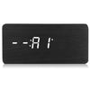 LED Wooden Alarm Clock Thermometer with Sound Control