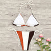 Color Block String Low Waisted Bikini Set