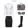 Brief Zipper Design Leather Women Skirt