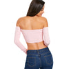 Strapless V Cut Long Sleeve Crop Top