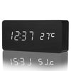LED Wooden Alarm Clock Thermometer with Sound Control