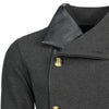 Button Up Snake Skin Leather Panel Jacket
