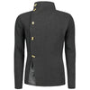 Button Up Snake Skin Leather Panel Jacket