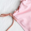 Two Tone Lace-up One Shoulder Swimsuit