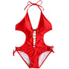 Lace-up Backless One Piece Swimsuit