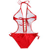 Lace-up Backless One Piece Swimsuit