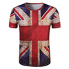 3D Retro Flag Round Neck Short Sleeve T-Shirt For Men