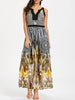 Round and Leopard Print Sleeveless Maxi Dress