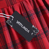 Plus Size Checked Shirt Collar Vintage Dress