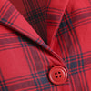 Plus Size Checked Shirt Collar Vintage Dress