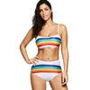 High Waisted Rainbow Print Bikini Set