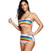 High Waisted Rainbow Print Bikini Set