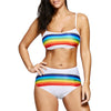 High Waisted Rainbow Print Bikini Set