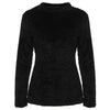 New Women Long Sleeve Fluffy Sweater Warm High Neck Jumper Pullover Crop Top