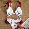 Ruffle Trim Floral Bikini Set