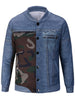 Camouflage and Denim Pattern Jacket