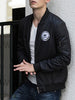 Embroidered Applique Zip Up Bomber Jacket