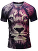 Crew Neck Lion Face Cool Tee